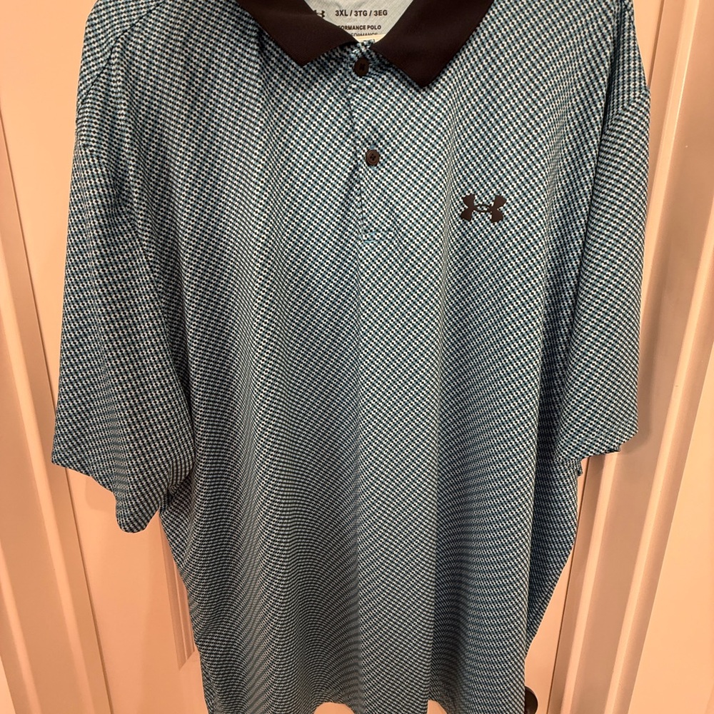 Under Armour Men's Patterned Blue Polo Shirt